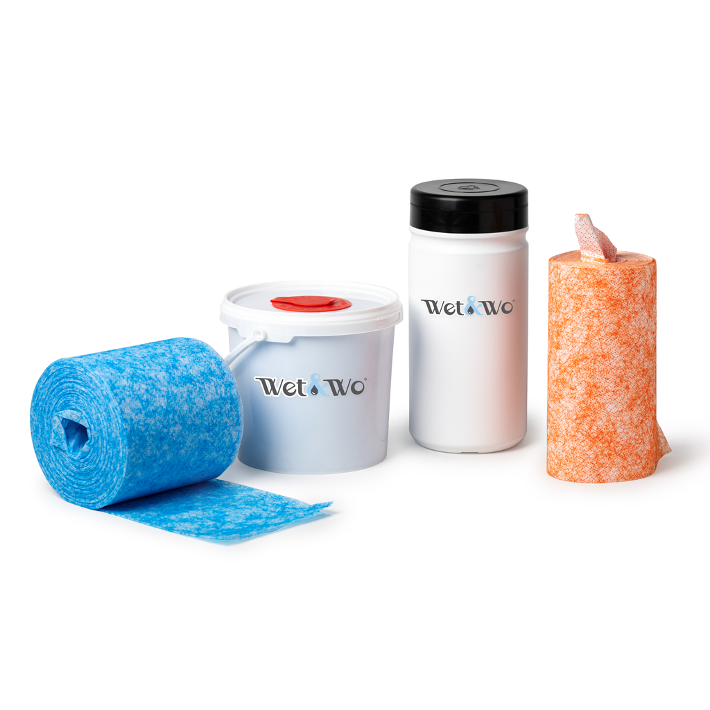 Abrasive multipurpose nonwoven wipes for hand, surface and tool cleaning in industrial environments